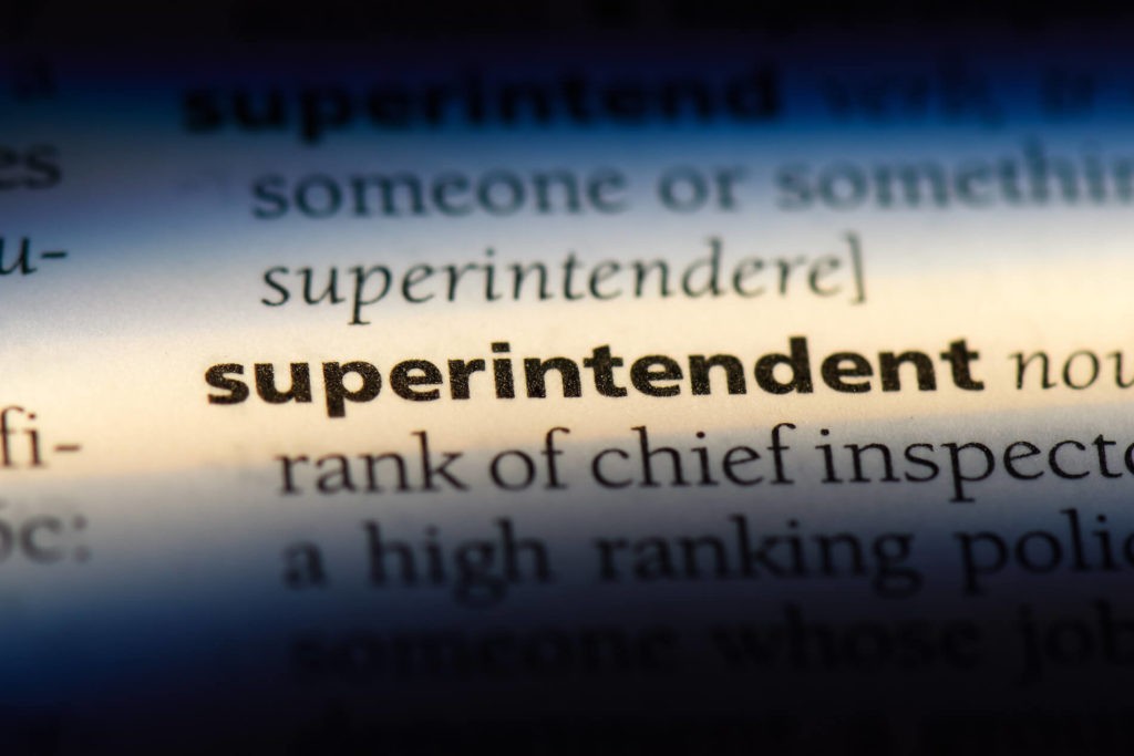 The word ‘superintendent’ shown in a dictionary.